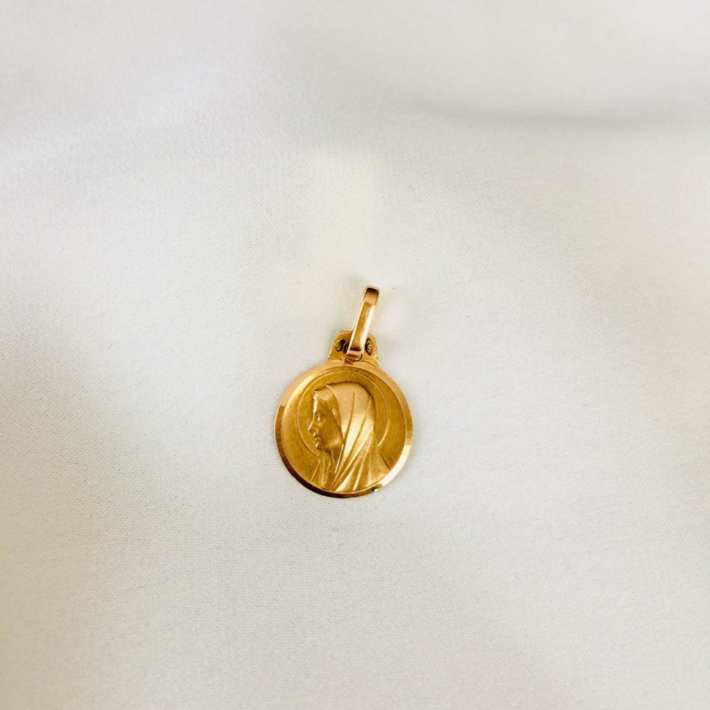 Pendentif Ancien Porte-photo Médaille Double Face - Décor Fleuri - Style Vintage WW1 (Première Guerre)